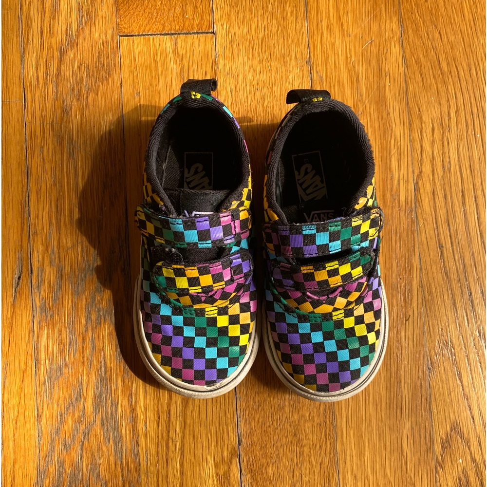 Vans Doheny Toddler Shoes - Black, Checkered Rainbow